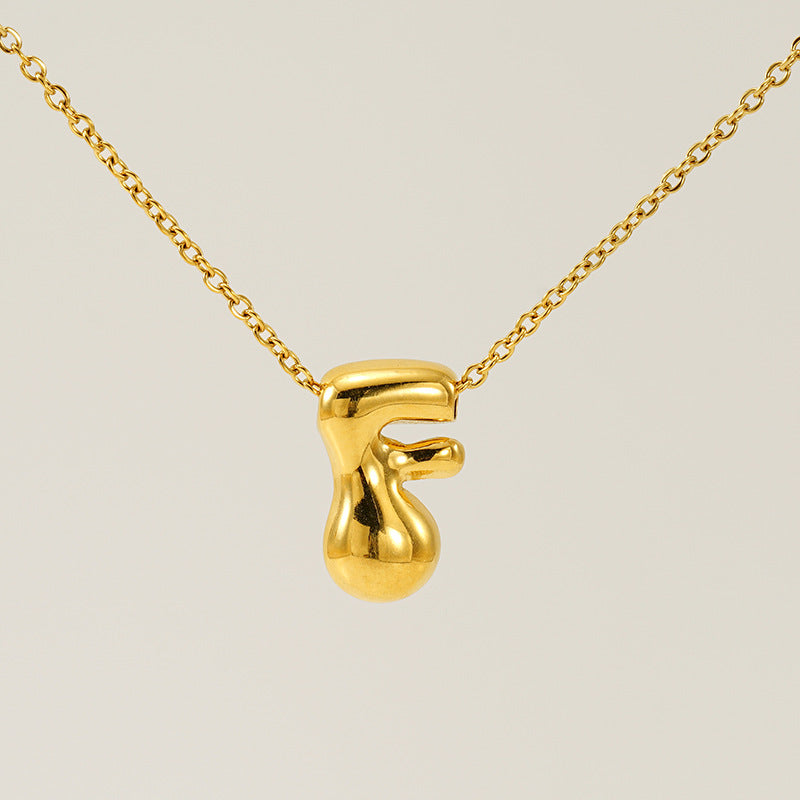 Wholesale Glossy bubble letter necklace for women 26 English letter pendants